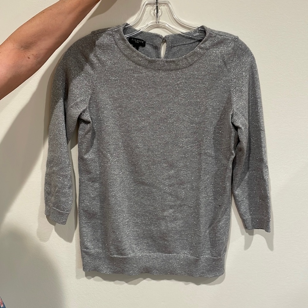Talbots Silver sweater size S petite